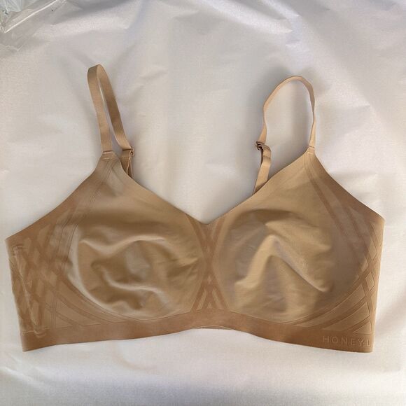 HoneyLove Silhouette Bra Womens LARGE LWBR0201 Tan Nude Sand Convertible - Picture 1 of 8